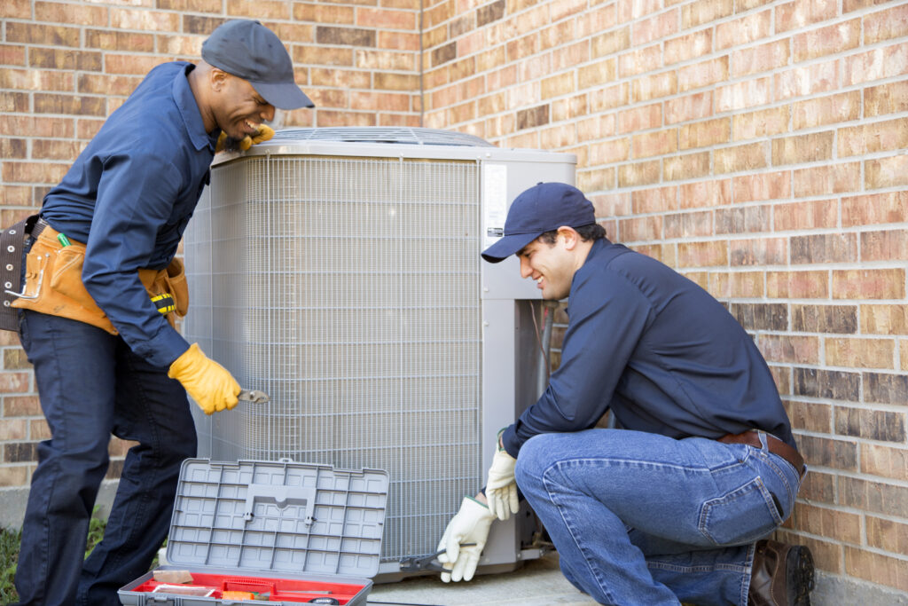 Residential AC installation team